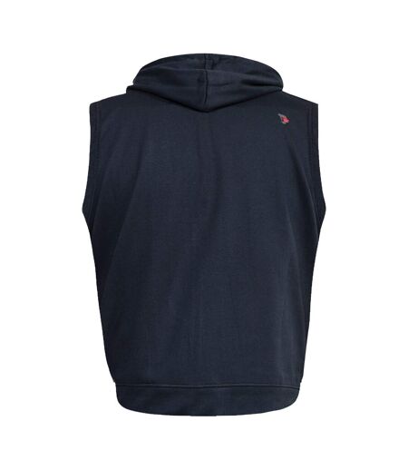 Mens D555 Blake Kingsize Sleeveless Full Zip Hoodie Navy Duke