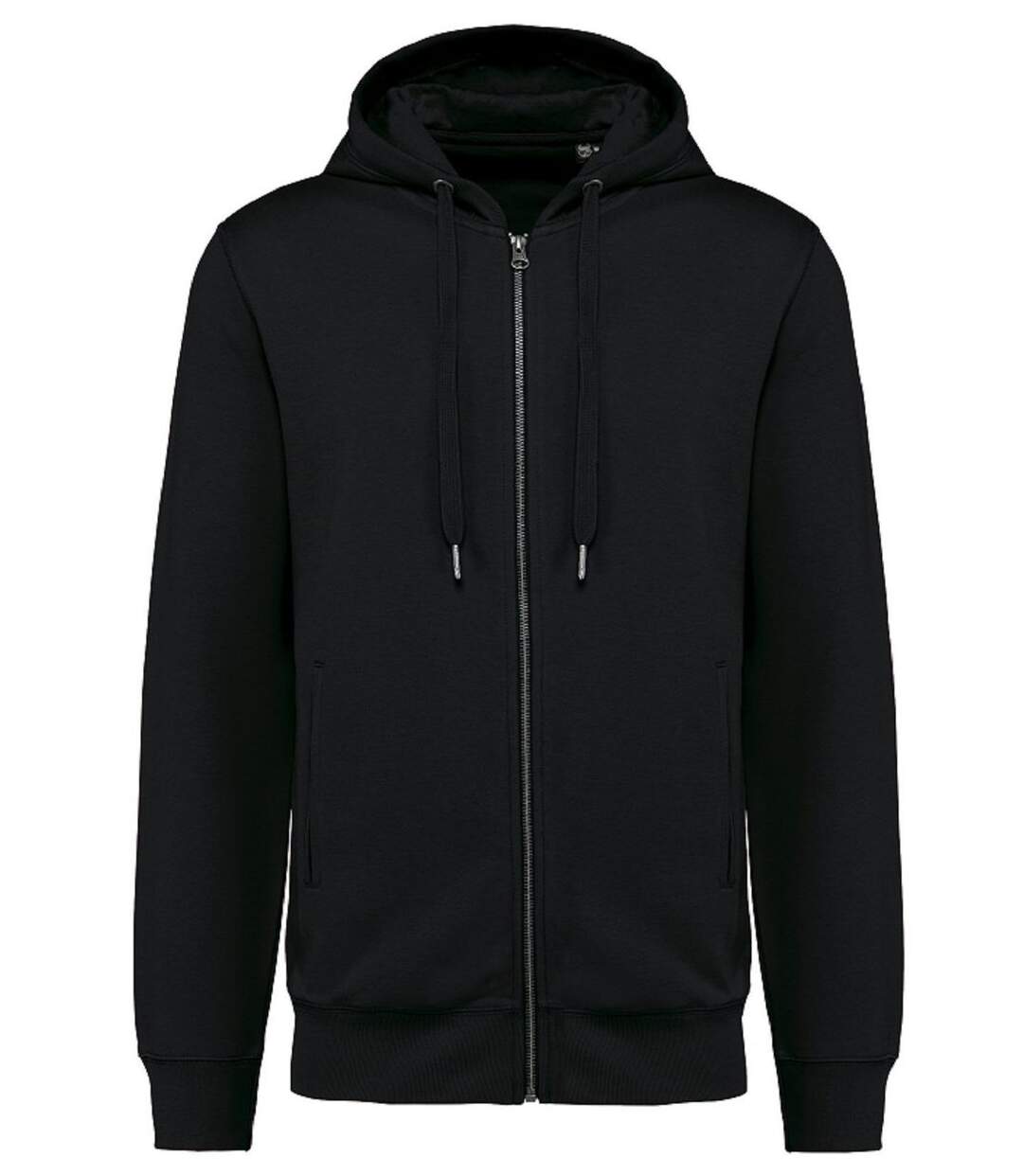 Sweat shirt zippé à capuche coton bio - Mixte - K4008 - noir