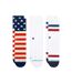 STANCE Lot de 3 paires de Chaussettes Homme Coton AMERICANA 3 PACK Blanc Bleu Rouge