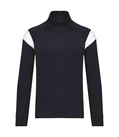 Sweat d'entrainement 1/4 de zip - Unisexe - PA387 - bleu marine