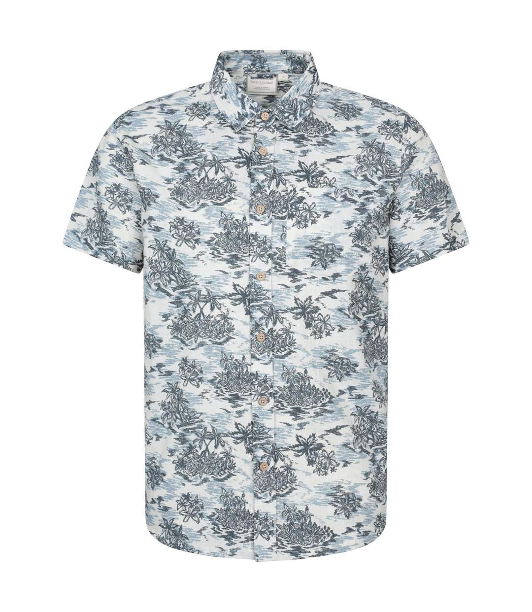 Mens tropical printed short-sleeved shirt off white Mountain Warehouse-1
