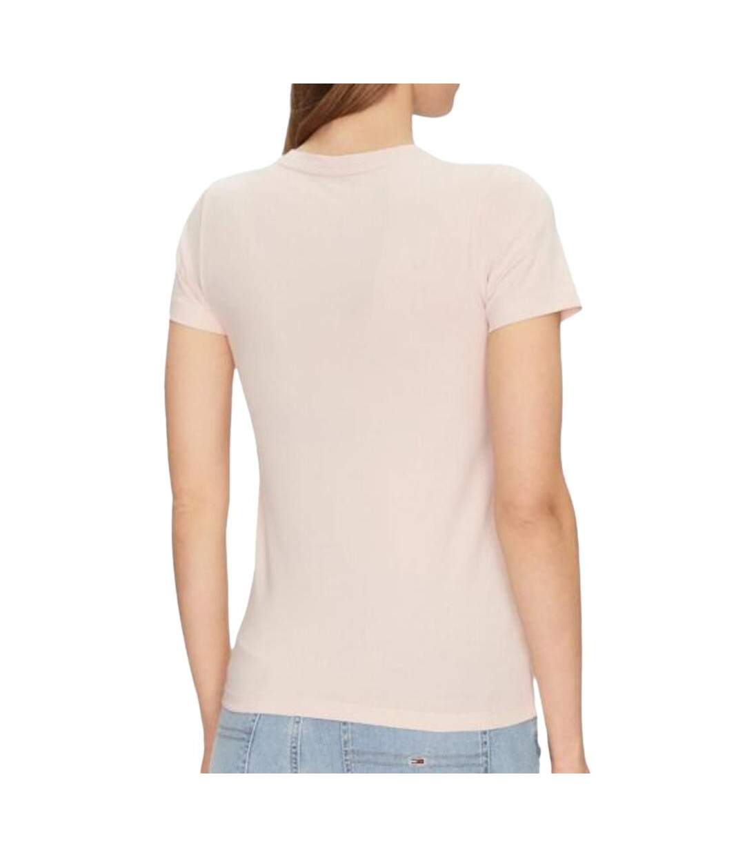 T-shirt rose femme guess n gj ss slim flower-2