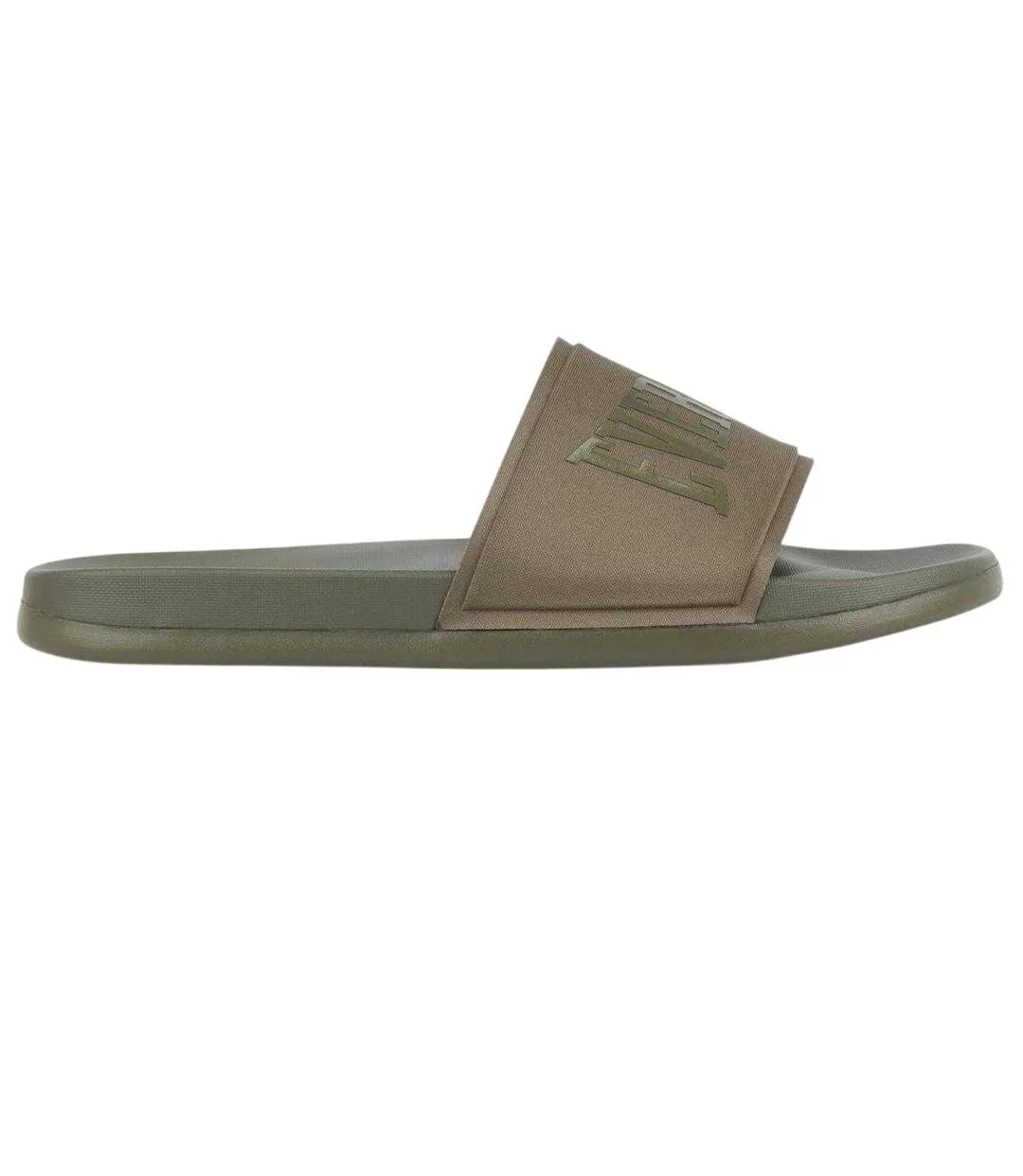 Mens Godan Padded Strap Sliders Dark Khaki Everlast-1