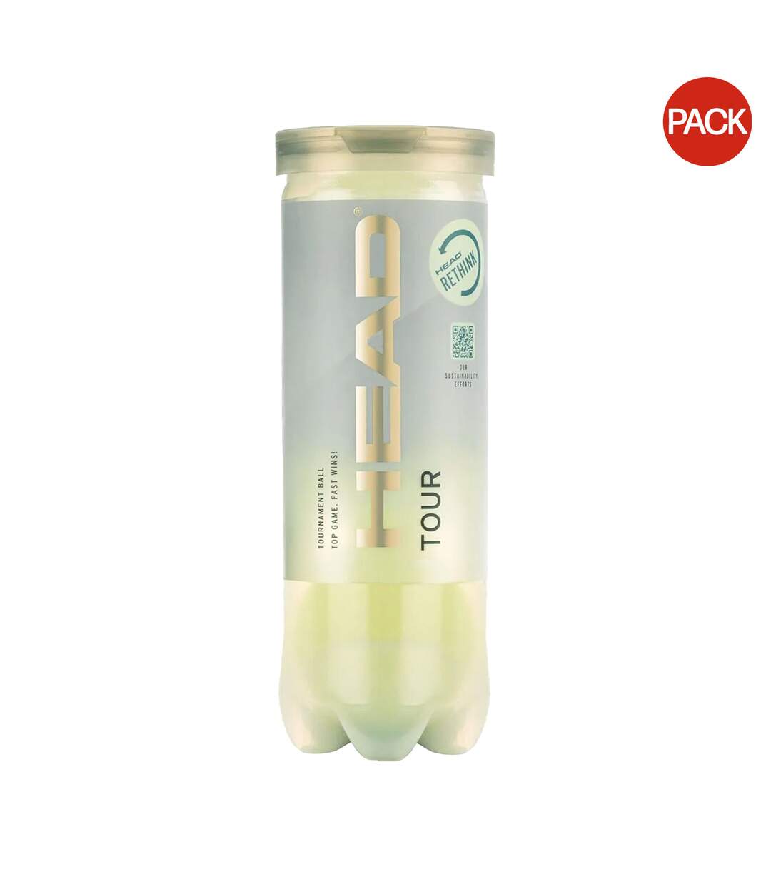 Pack Of 3  Tour Tennis Balls  One Size Green Head-2
