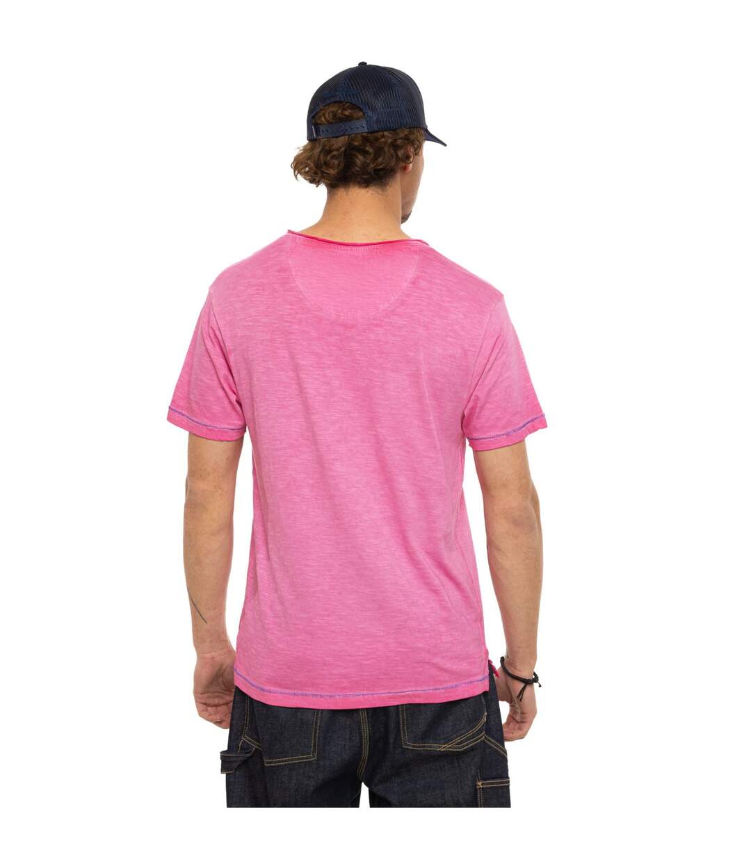 T-shirt homme regular fit col V en jersey CPD Hunt Vondutch-2