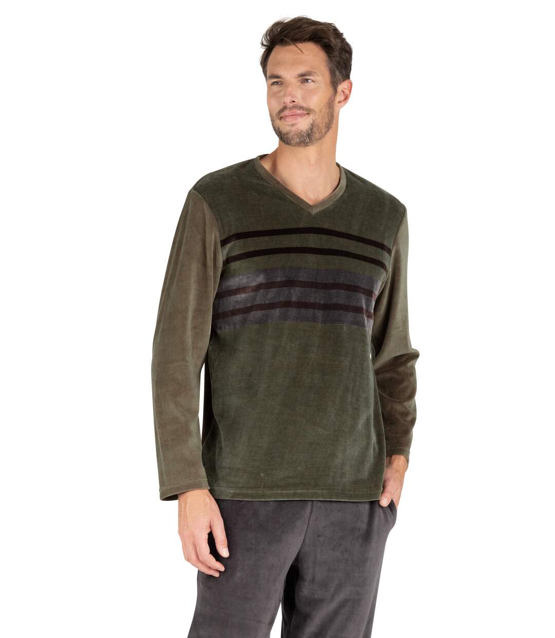 Pyjama long homme Velours Eminence-1