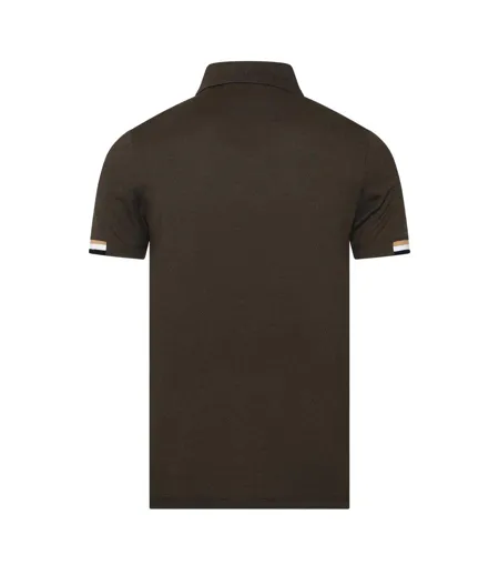Mens Parlay 147 Rubberised Logo Polo Shirt Green Boss