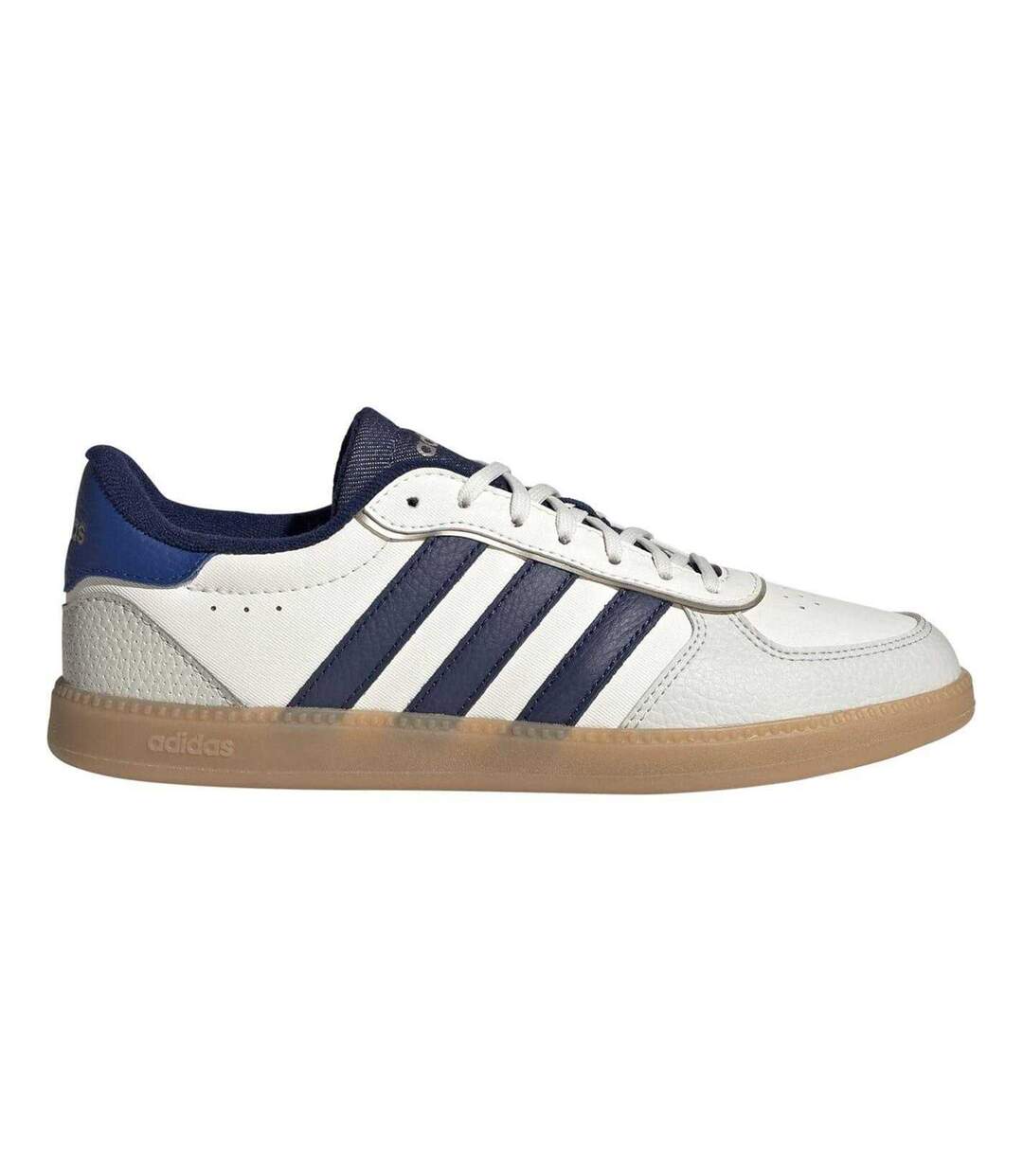 Womens/ladies Breaknet 3 Stripes Leather Trainers White Blue Adidas-1
