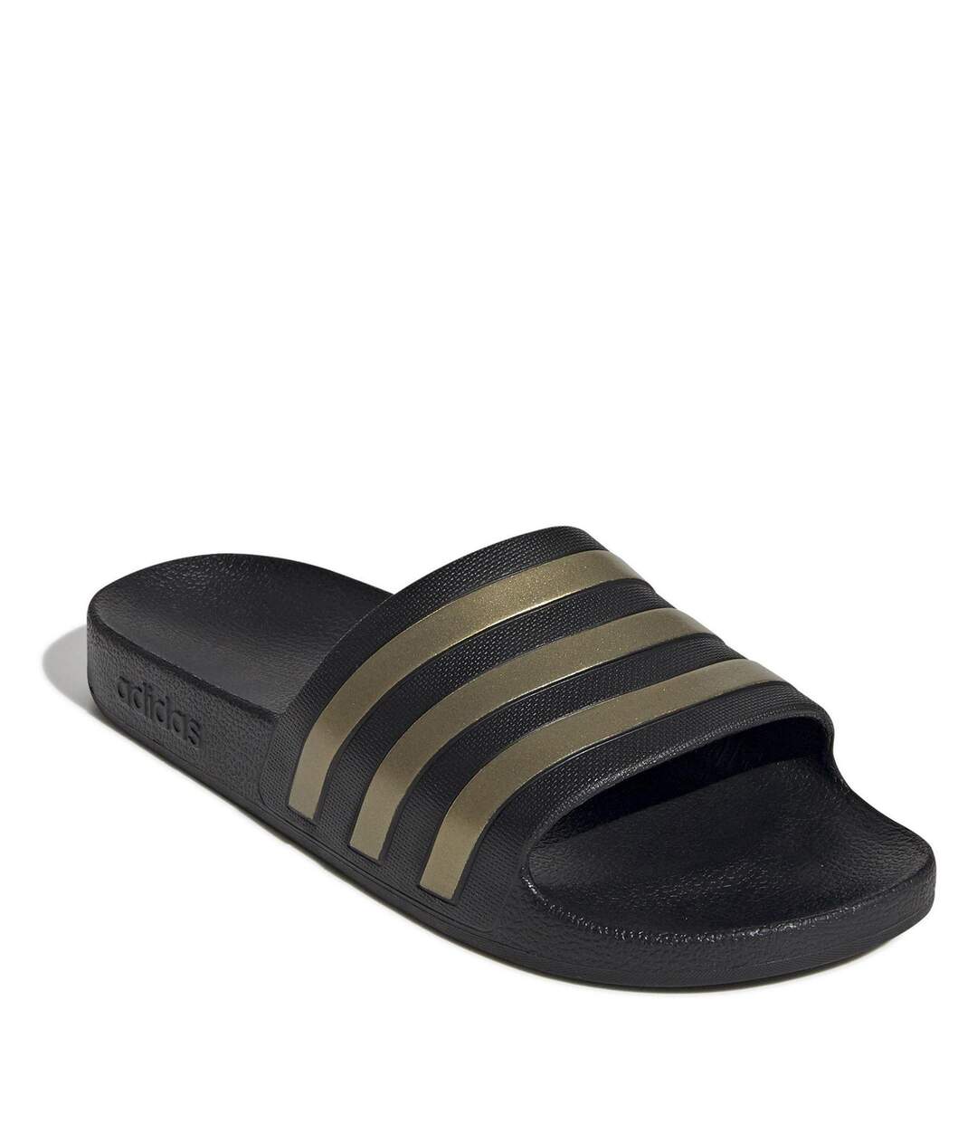 Womens/ladies Adilette Aqua Slides Black Adidas-3