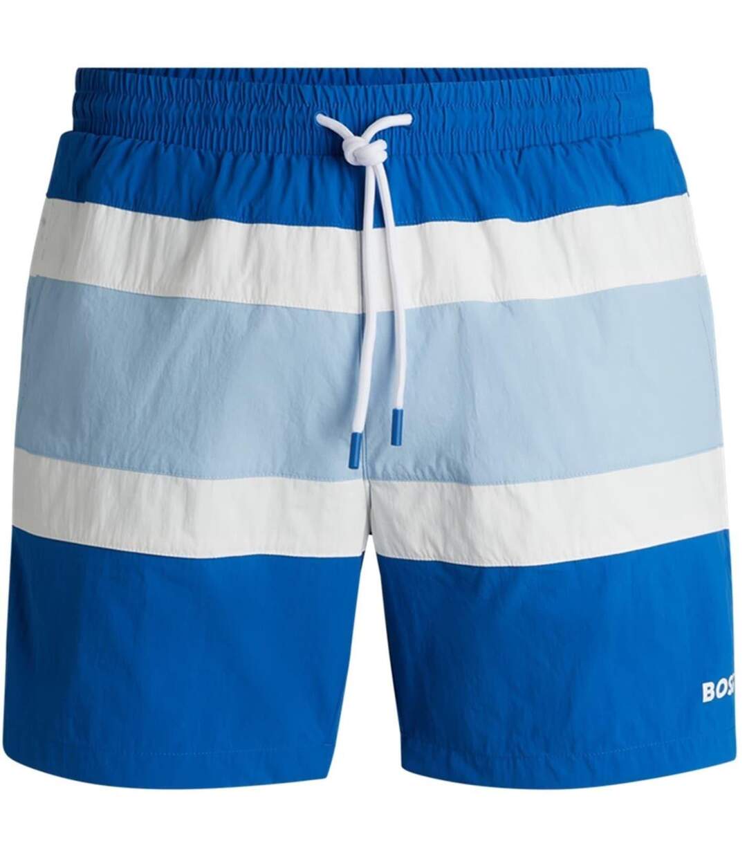 Mens Rico Stripe Swim Shorts Medium Blue Boss-2