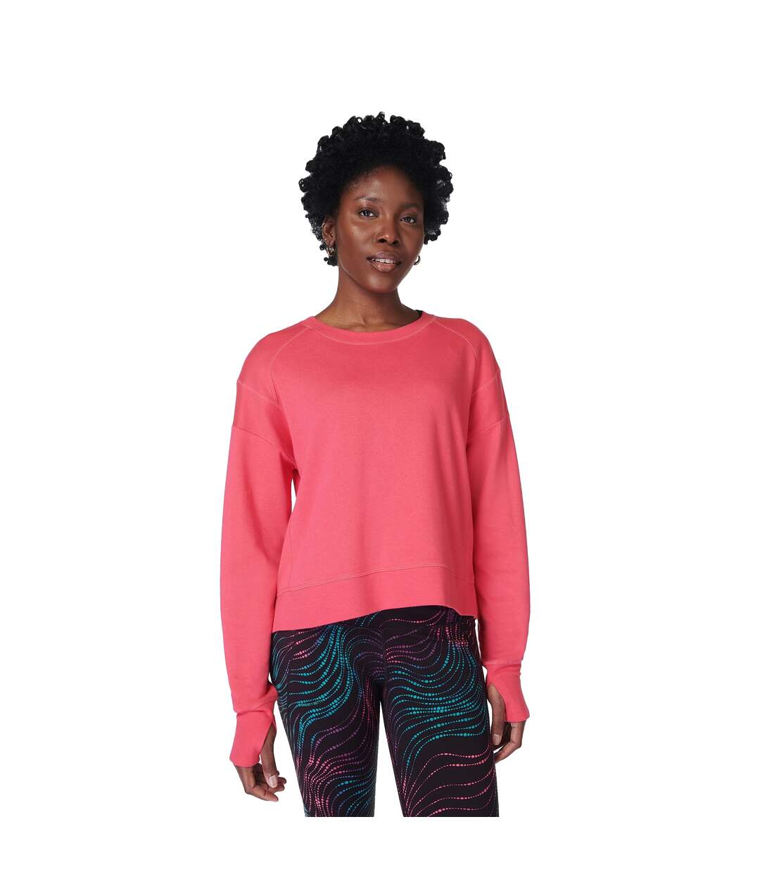 Sweat Court Manches Longues After Class Femme Rose Sweaty Betty-2