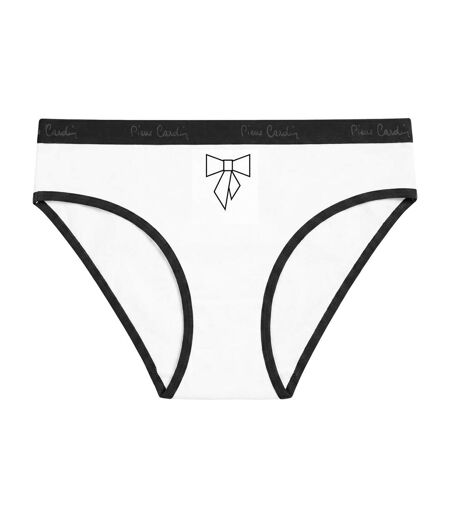 Lot de 3 slips femme  en coton uni et imprimé ceinture fine 2cm Pck6 Pierre Cardin