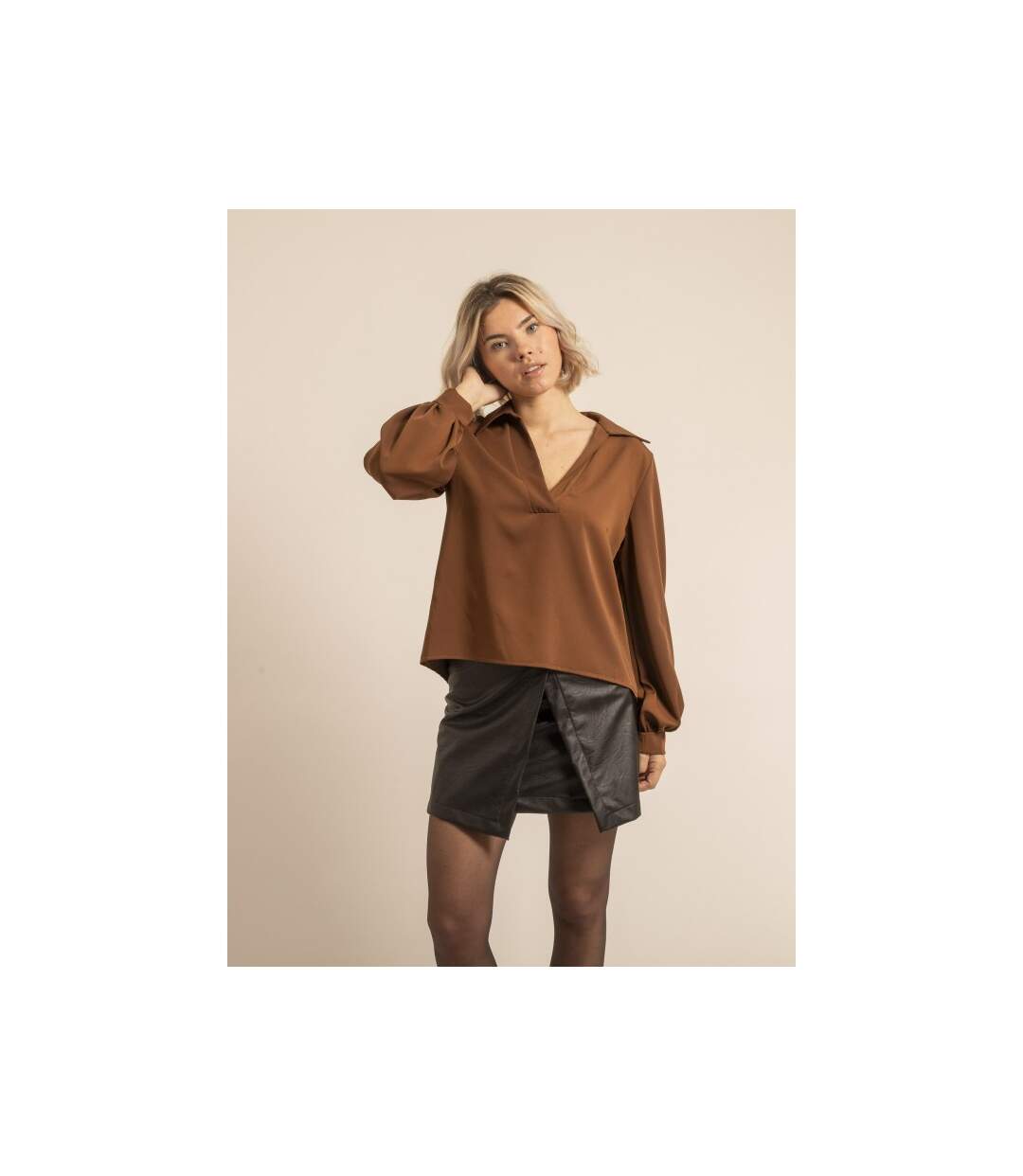Blouse col V OLONIE - Dona X Lisa-1