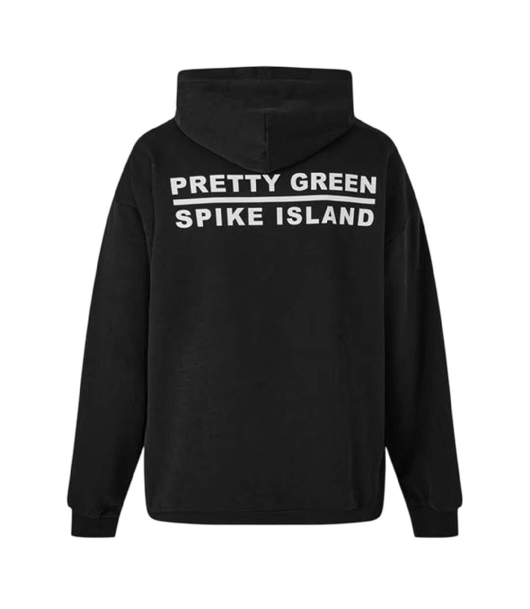 Mens Spike Island Graphic Print Overhead Hoodie Black Pretty Green-3