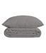 Parure de Lit 3 Pièces Percale 240x220cm Gris-2