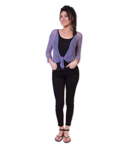 Gilet en maille YASMINA violet Coton Du Monde