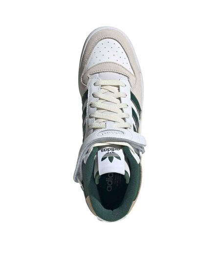 Mens Forum Leather Mid Cut Trainers White Adidas