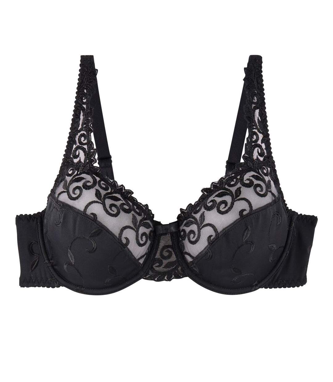 Soutien-gorge à armatures bonnet C, D et E noir Duchesse