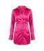Womens/ladies Satin Long-sleeved Party Shirt Dress Pink Missy Empire-2