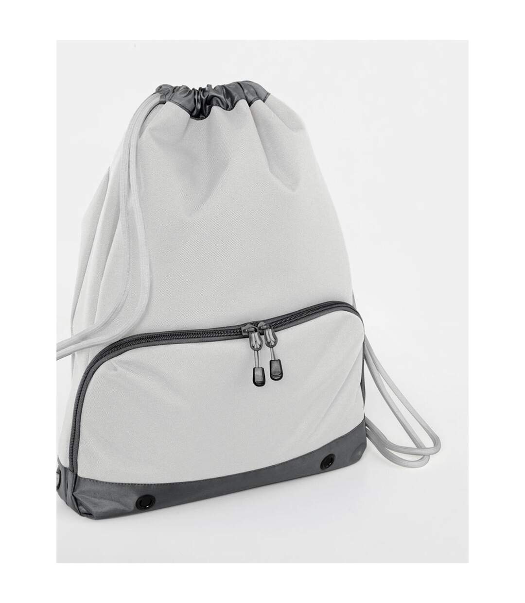 Athleisure Water Resistant Drawstring Sports Gymsac Bag One Size Ice Grey Bagbase-2