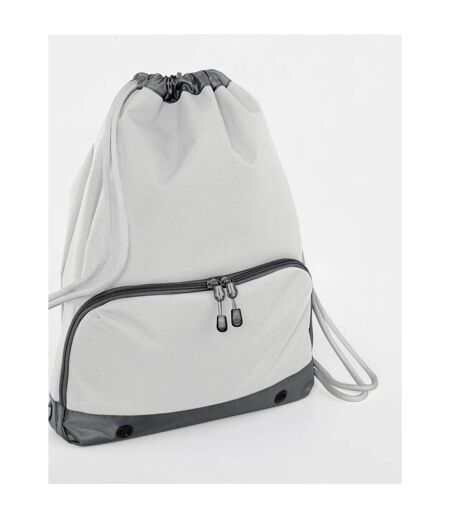Athleisure Water Resistant Drawstring Sports Gymsac Bag One Size Ice Grey Bagbase