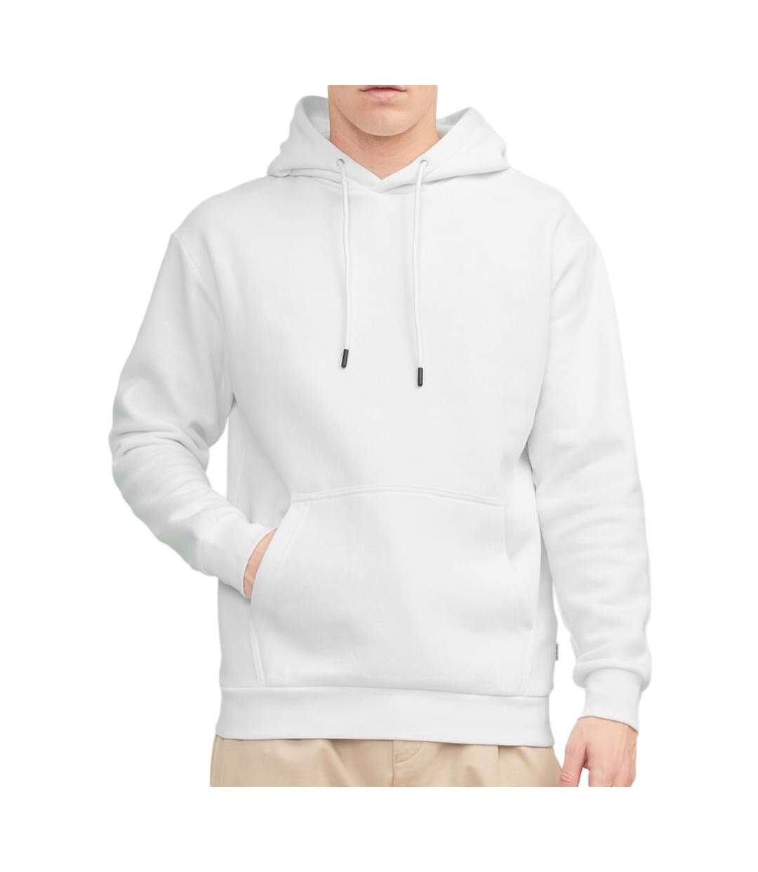 Sweat à capuche blanc homme jack & jones bradley hood-1
