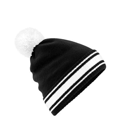 Bonnet stadium adulte noir / blanc Beechfield