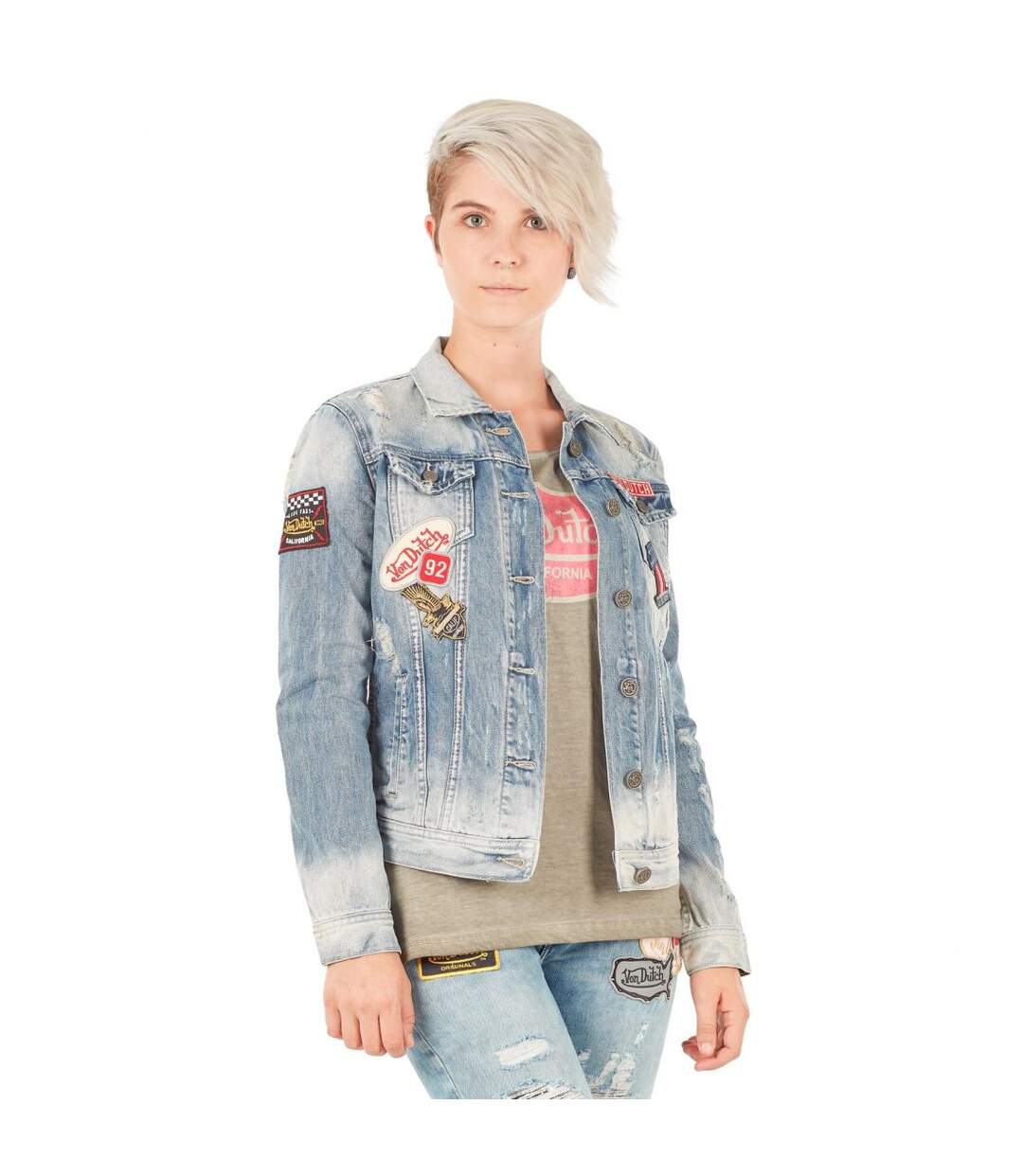 Veste Von Dutch Jeans Femme Sally Used Bleu