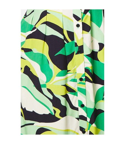 Womens/ladies printed pleated shirt dress green Principles