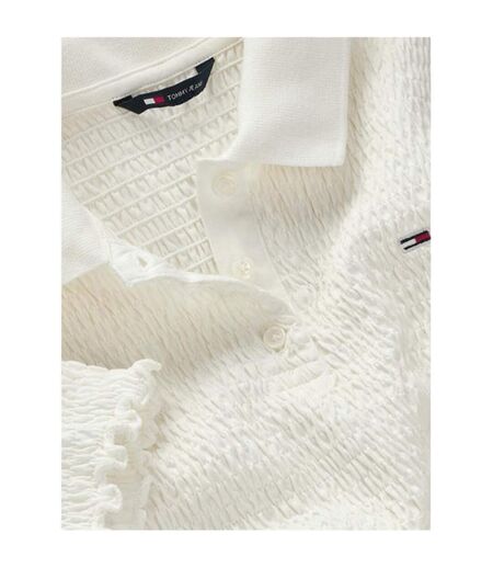 Polo Motif/style Court Femme Écru Tommy Jeans