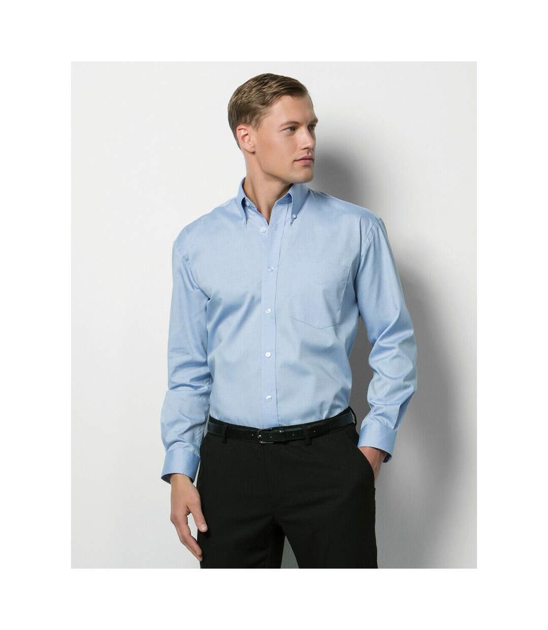 Chemise à manches longues homme bleu clair Kustom Kit