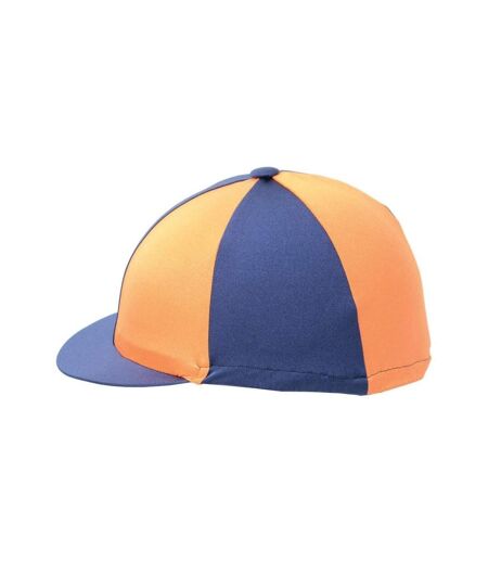 Two Tone Lycra Hat Silk Navy Orange Hy