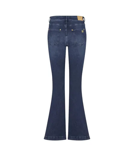 Womens/ladies Denim Flared Jeans Mid Blue Biba