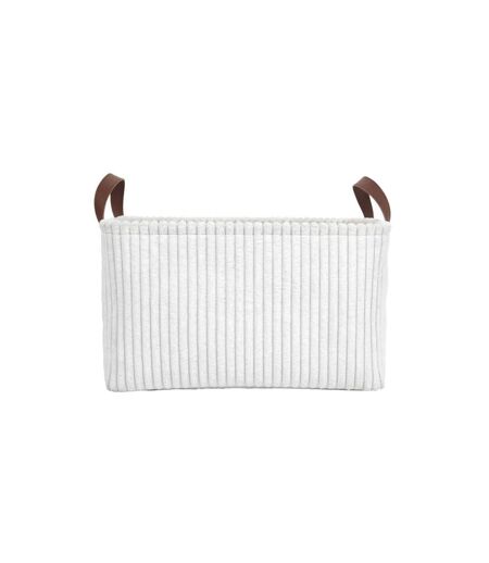 Lot de 3 Paniers de Rangement Velours Côtelé 36cm Blanc