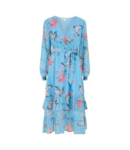 Robe Portefeuille Motif/style Floral Femme Bleu Yumi