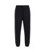 Mens Fleece Cuffed Ankle Jogging Bottoms Black Tela Cruz-1