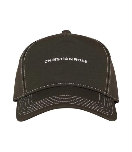 Unisex Adult Unstructured Trucker Cap White Olive Christian Rose