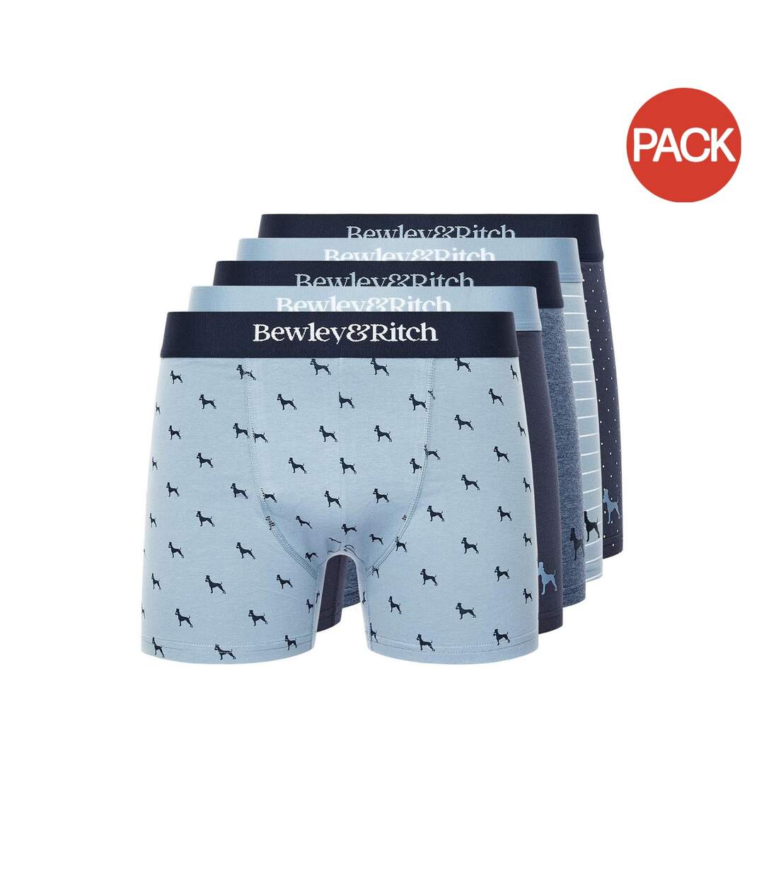 Pack of 5  Mens mirador boxer shorts  multicoloured Bewley & Ritch-1