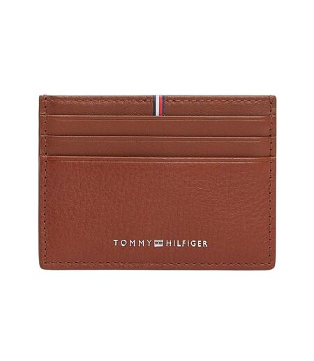 Leather Card Holder One Size Cognac Tommy Hilfiger