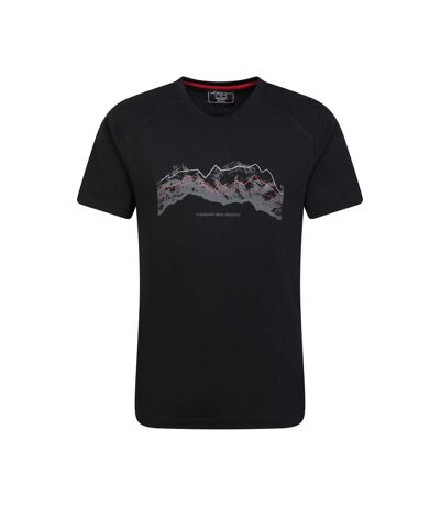 Mountain Warehouse Mens Tech Mountains Natural T-Shirt (Black) - UTMW617