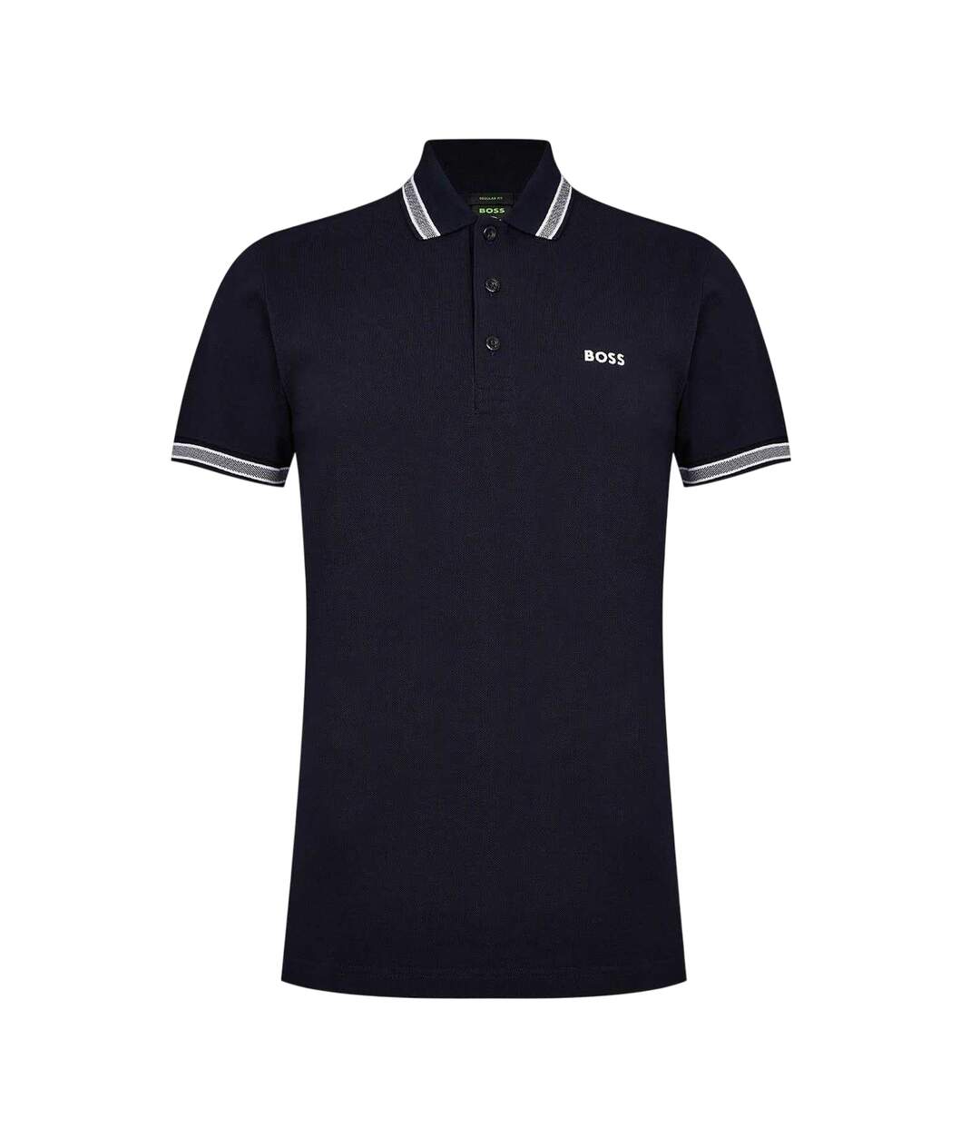 Polo Motif/style Rayure Contrastée Sur Bord Paddy Homme Bleu Marine Boss-1