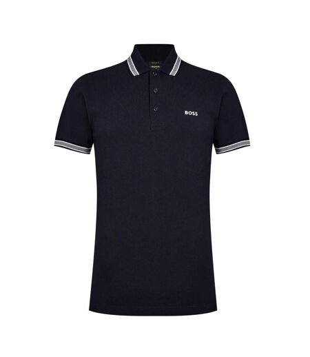 Polo Motif/style Rayure Contrastée Sur Bord Paddy Homme Bleu Marine Boss