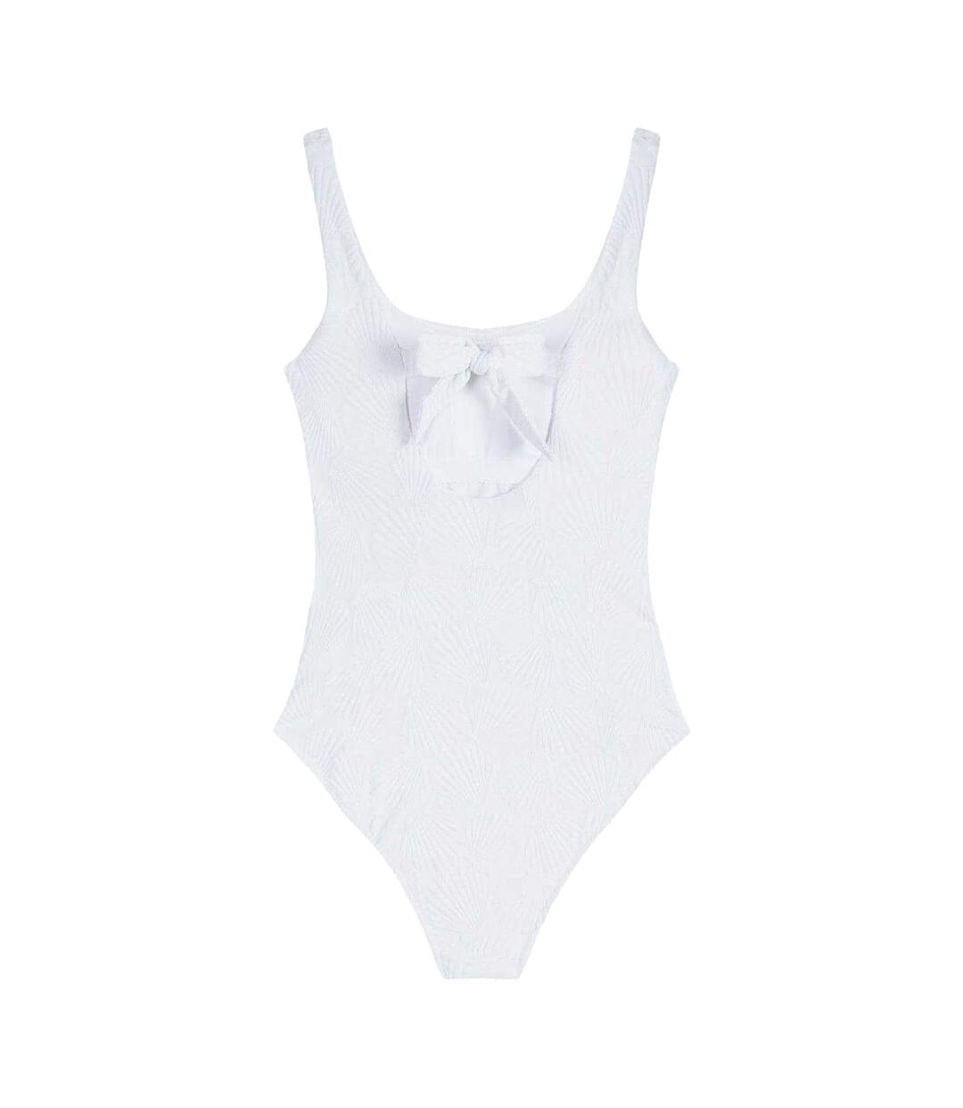 Womens/ladies Textured Sweetheart One Piece Swimsuit White Chelsea Peers-3