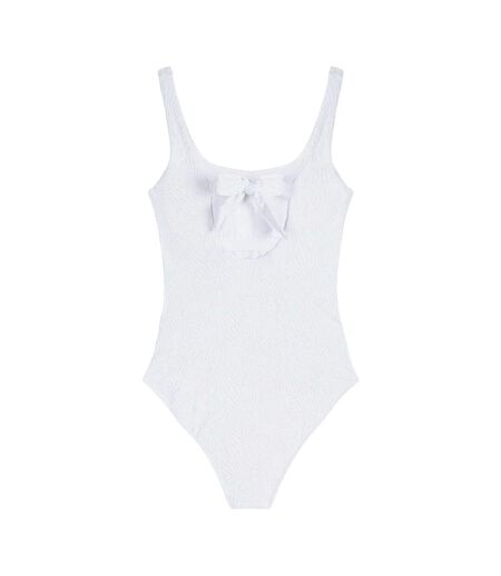 Womens/ladies Textured Sweetheart One Piece Swimsuit White Chelsea Peers