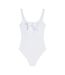 Womens/ladies Textured Sweetheart One Piece Swimsuit White Chelsea Peers-3