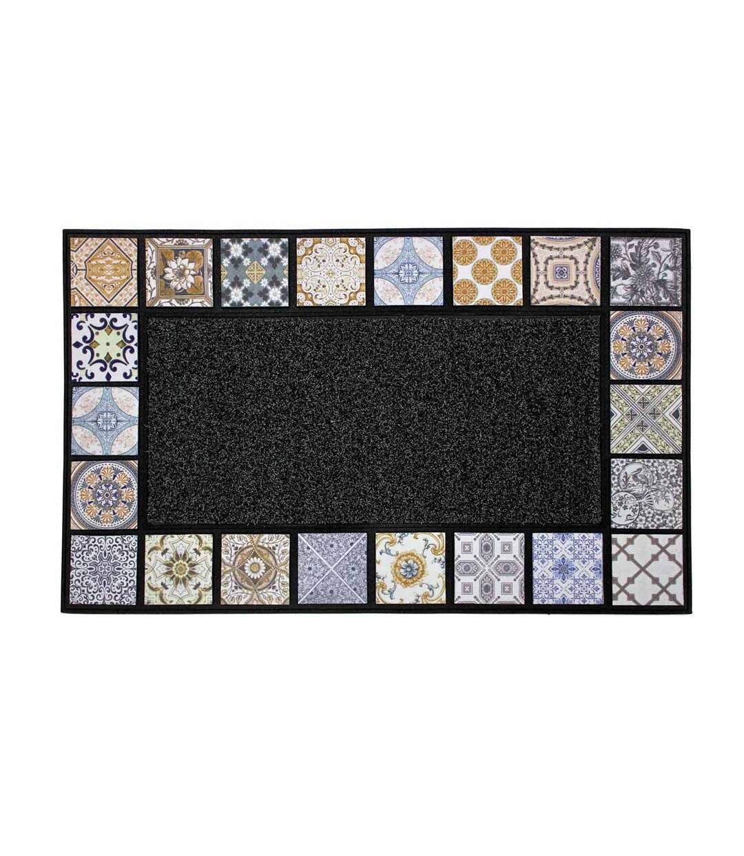 Tapis d'Entrée Imprimé Ceramiko 45x75cm Gris-1