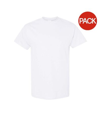 Lot de 5  t-shirts manches courtes hommes blanc Gildan