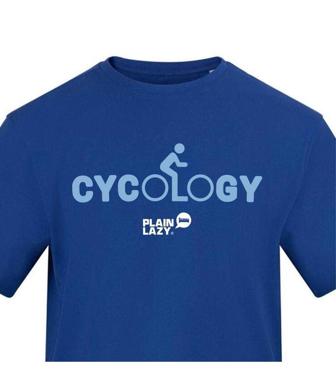 Mens Cycology Printed T-shirt Blue Plain Lazy-3