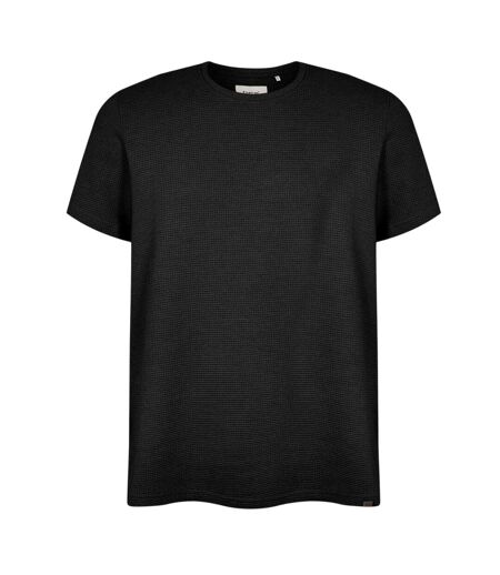 Mens Logo Waffle Crew Neck Regular T-shirt Black Firetrap