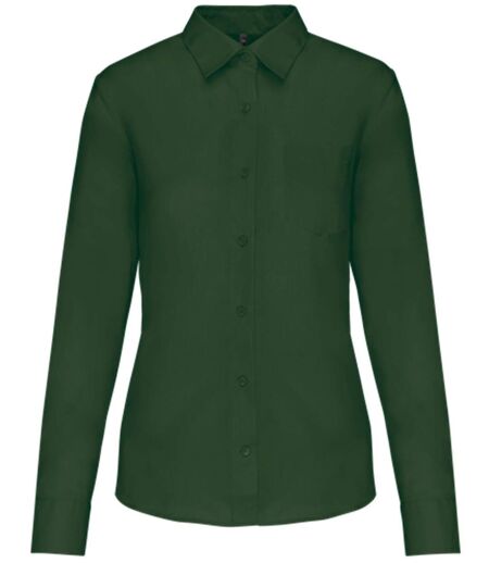 Chemise popeline manches longues - Femme - K549 - vert forêt